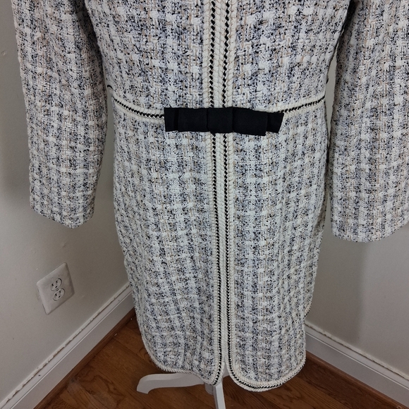 Tuckernuck Pomander Ivory Bow Brigitta Long Sleeve Tweed Dress Size Large - Picture 10 of 13